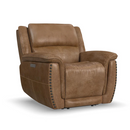 Flexsteel Beau Fabric Power Recliner w/Power Headrest in Silt