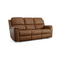 Flexsteel Henry Leather Power Reclining Sofa with Power Headrests & Lumbar in Caramel