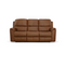 Flexsteel Henry Leather Power Reclining Sofa with Power Headrests & Lumbar in Caramel