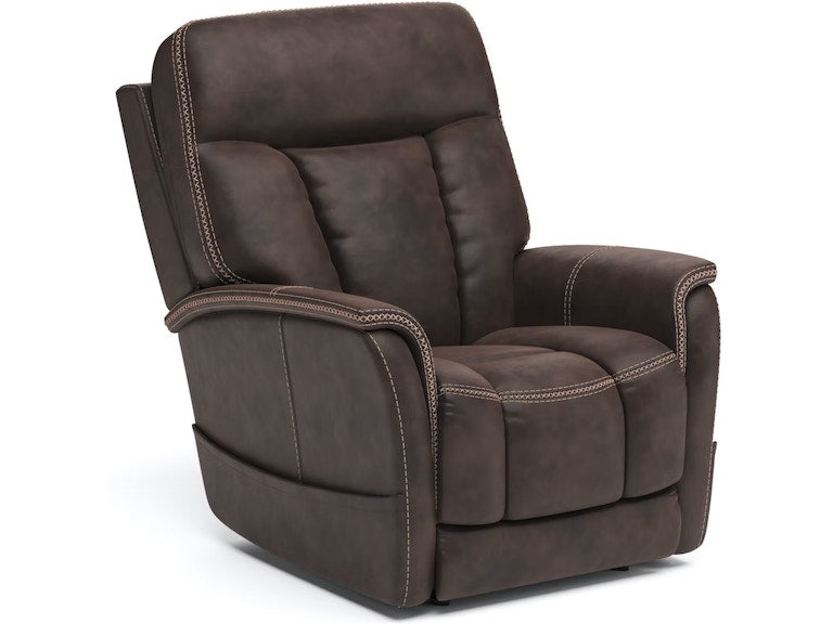 Flexsteel Atlas Fabric Power Lift Recliner w/Power Headrest & Lumbar in Walnut