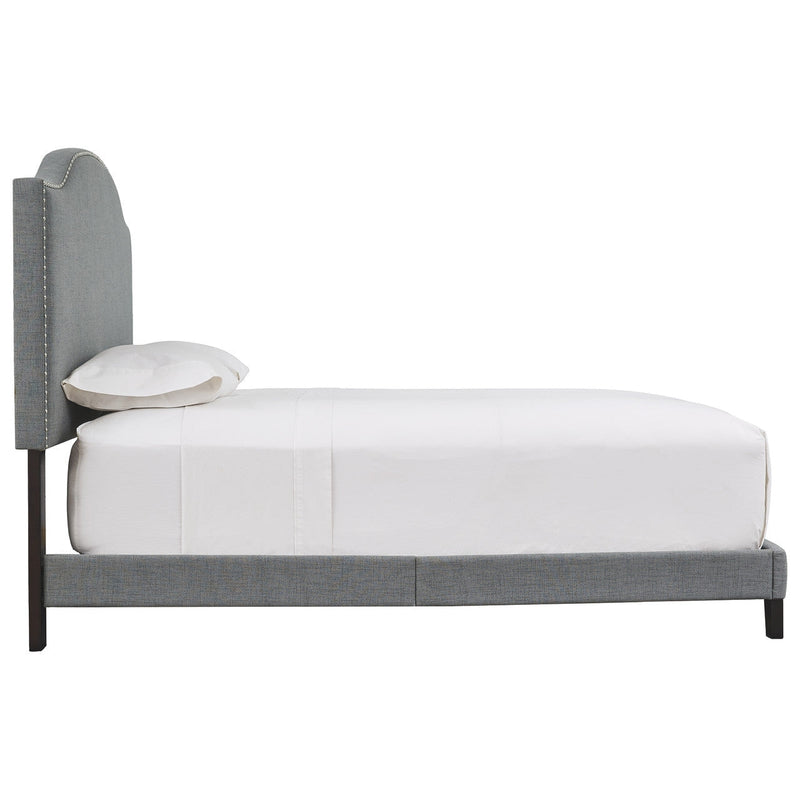 Adelloni - Black/gray - King Uph Hdbd/ftbd/roll Slats - Button Tufting-Washburn's Home Furnishings