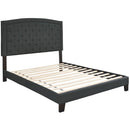 Adelloni - Charcoal - King Uph Hdbd/ftbd/roll Slats - Button Tufting-Washburn's Home Furnishings