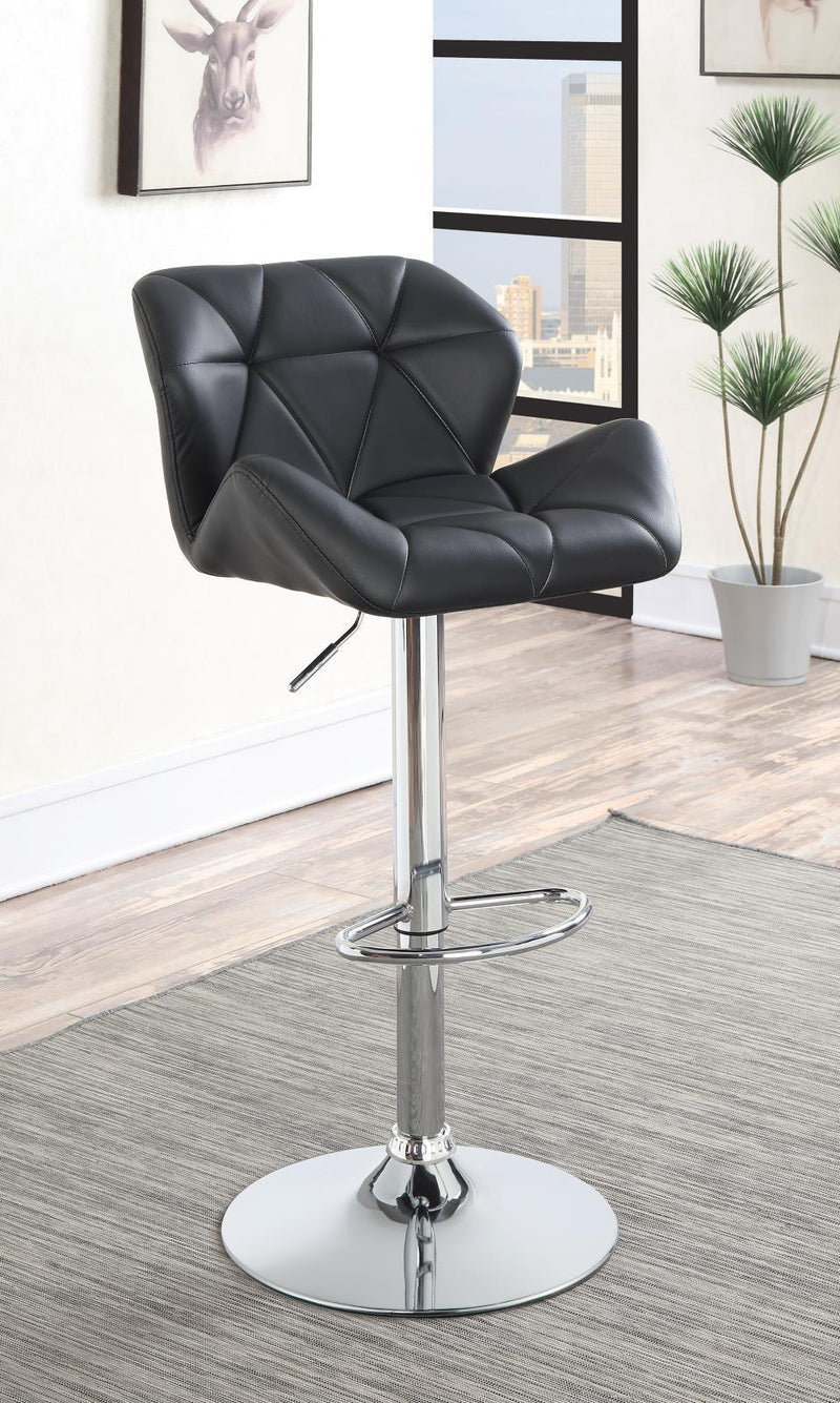 Adjustable Bar Stools - Chrome And Black (set Of 2)-Washburn's Home Furnishings