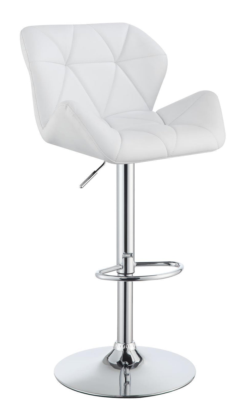 Adjustable Bar Stools - Chrome And White (set Of 2)-Washburn's Home Furnishings