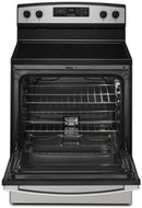 Amana 30-inch Electric Range with Extra-Large Oven Window Color: Stainless Steel-Washburn's Home Furnishings