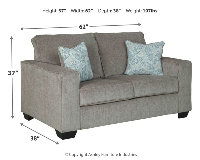 Ashley Altari Loveseat in Light Gray-Washburn's Home Furnishings