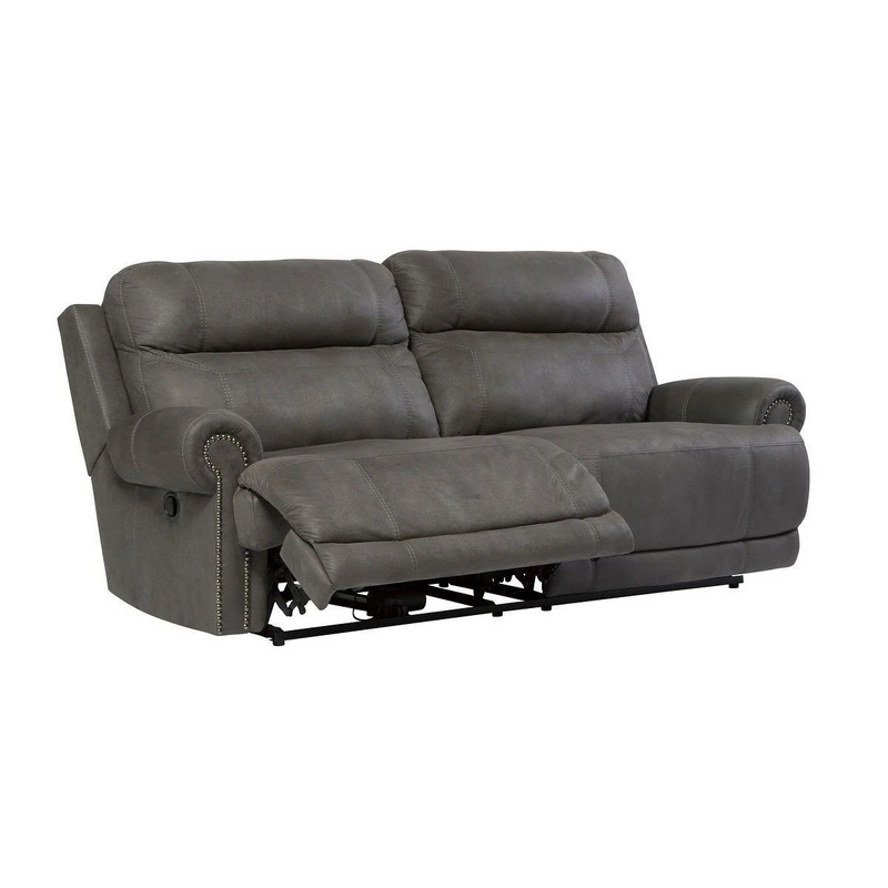 Ashley Austere 2 Seat Reclining Sofa in Gray-Washburn's Home Furnishings