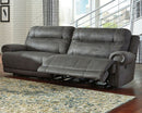 Ashley Austere 2 Seat Reclining Sofa in Gray-Washburn's Home Furnishings