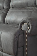 Ashley Austere 2 Seat Reclining Sofa in Gray-Washburn's Home Furnishings