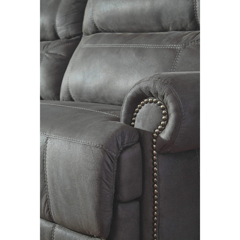 Ashley Austere 2 Seat Reclining Sofa in Gray-Washburn's Home Furnishings