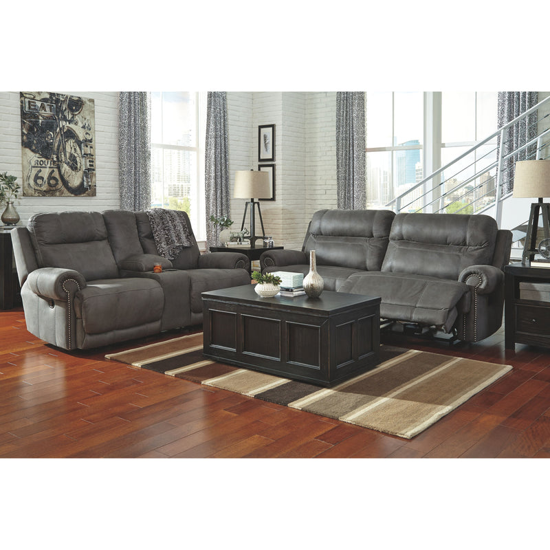 Ashley Austere 2 Seat Reclining Sofa in Gray-Washburn's Home Furnishings