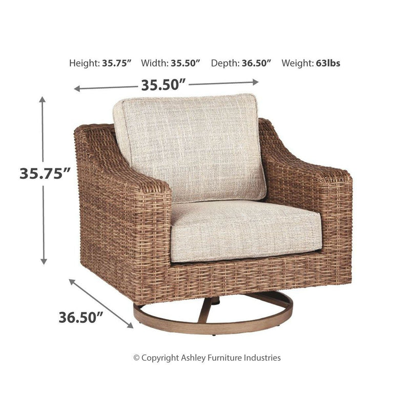 Ashley Beachcroft Swivel Lounge Chair in Beige (1/CN)-Washburn's Home Furnishings