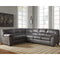 Ashley Bladen Left Sofa, Right Loveseat, Armless Chair 3 Piece Sectional in Slate-Washburn's Home Furnishings