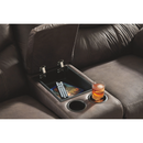 Ashley Boxberg Double Reclining Loveseat w/Console in Dark Brown-Washburn's Home Furnishings