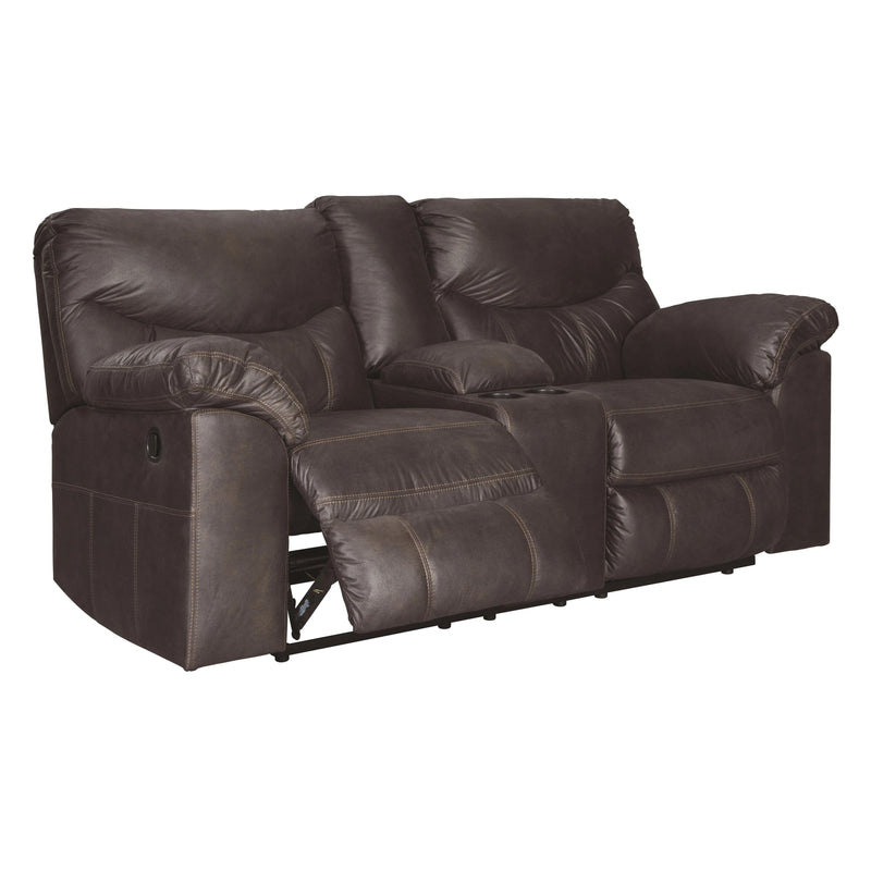 Boxberg - Teak - DBL Rec Loveseat w/Console-Washburn's Home Furnishings