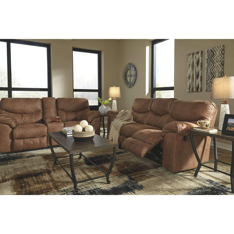 Ashley Boxberg - Light Brown - Dbl Rec Loveseat W/console-Washburn's Home Furnishings