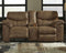 Ashley Boxberg Double Reclining Loveseat w/Console in Light Brown-Washburn's Home Furnishings