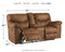 Ashley Boxberg Double Reclining Loveseat w/Console in Light Brown-Washburn's Home Furnishings