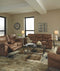 Ashley Boxberg Double Reclining Loveseat w/Console in Light Brown-Washburn's Home Furnishings