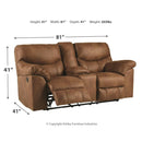 Ashley Boxberg - Light Brown - Dbl Rec Loveseat W/console-Washburn's Home Furnishings