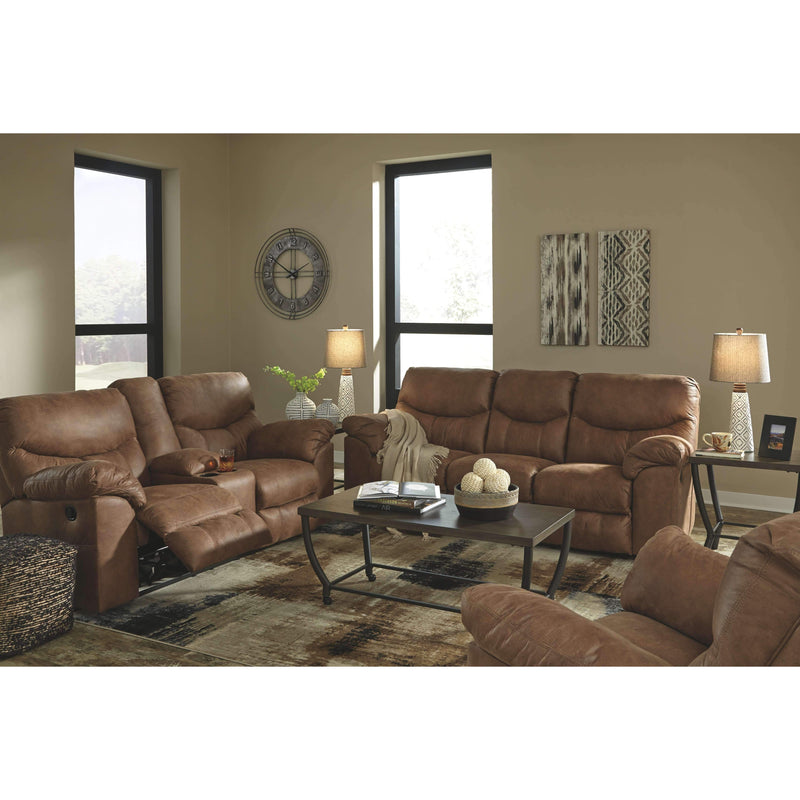 Ashley Boxberg - Light Brown - Dbl Rec Loveseat W/console-Washburn's Home Furnishings