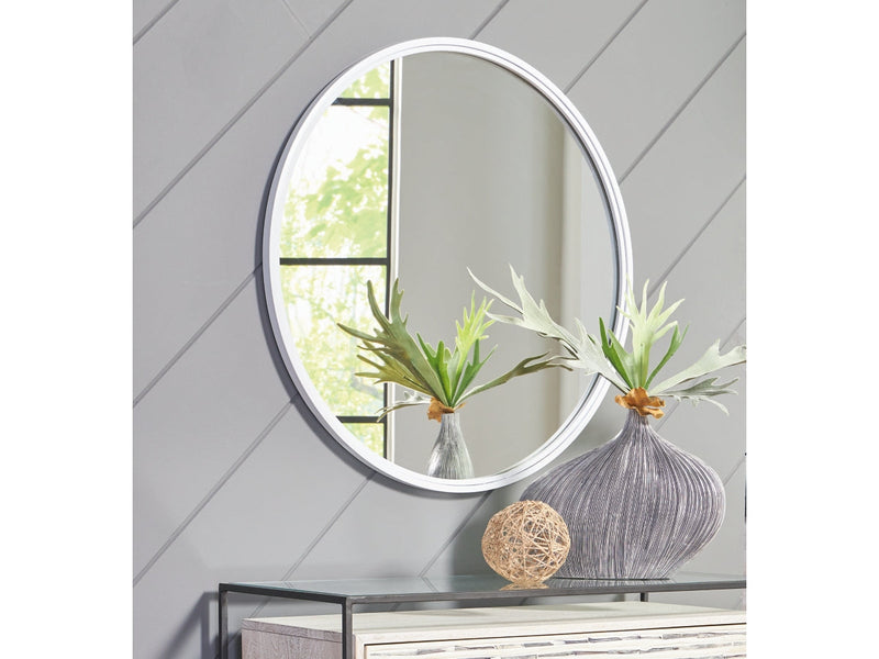 Ashley Brocky Accent Mirror- White-Washburn's Home Furnishings