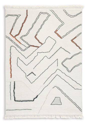 Ashley Cadeworth Abstract Medium Rug 5' x 7'-Washburn's Home Furnishings