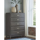 Caitbrook - Gray - Five Drawer Chest-Washburn's Home Furnishings