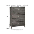 Caitbrook - Gray - Five Drawer Chest-Washburn's Home Furnishings