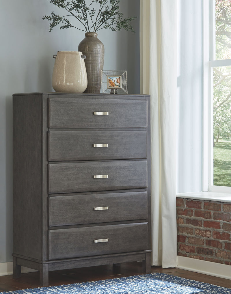 Ashley Caitbrook Five Drawer Chest in Gray-Washburn's Home Furnishings