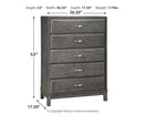 Ashley Caitbrook Five Drawer Chest in Gray-Washburn's Home Furnishings