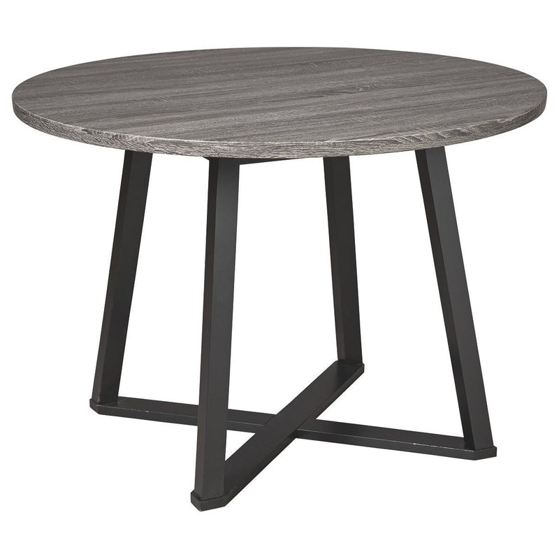 Ashley Centiar Round Dining Room Table in Black / Gray-Washburn's Home Furnishings