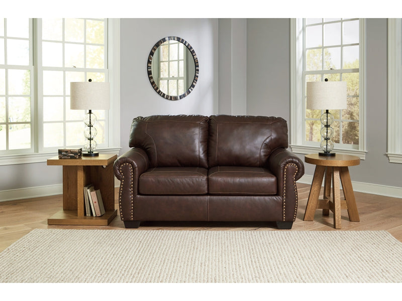 Ashley Colleton Loveseat in dark brown-Washburn's Home Furnishings