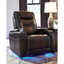 Ashley Composer Power Recliner w/Adjustable Headrest in Brown-Washburn's Home Furnishings