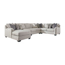 Dellara - Chalk - Left Arm Facing Chaise 5 Pc Sectional-Washburn's Home Furnishings