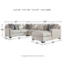 Dellara - Chalk - Left Arm Facing Loveseat 4 Pc Sectional-Washburn's Home Furnishings