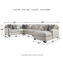 Dellara - Chalk - Left Arm Facing Loveseat 5 Pc Sectional-Washburn's Home Furnishings