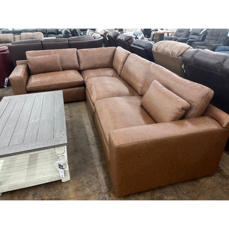 Ashley Emilia 4 Piece Sectional in Caramel-Washburn's Home Furnishings