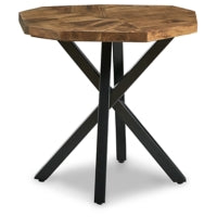 Ashley Haileeton Round End Table -Brown/Black-Washburn's Home Furnishings