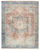 Ashley Hartton Large Rug in Orange, Blue & Cream 7'7'' x 10'1''-Washburn's Home Furnishings