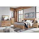 Hyanna - Tan - Queen Panel Bed With 4 Storage Drawers-Washburn's Home Furnishings