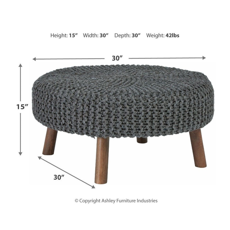 Jassmyn - Charcoal - Oversized Accent Ottoman-Washburn's Home Furnishings