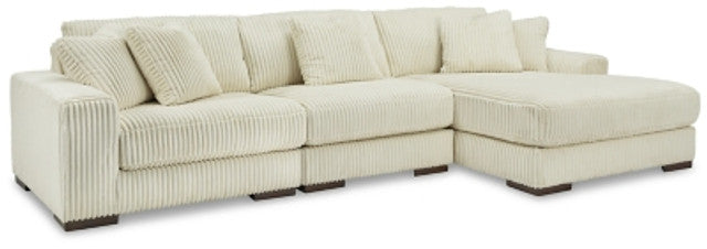 Ashley Lindyn 3 Piece Sectional w/Right Chaise in Ivory (NO ottoman0-Washburn's Home Furnishings