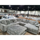 Ashley Lindyn 5 Piece Sectional w/Right Chaise & Ottoman in Fog-Washburn's Home Furnishings