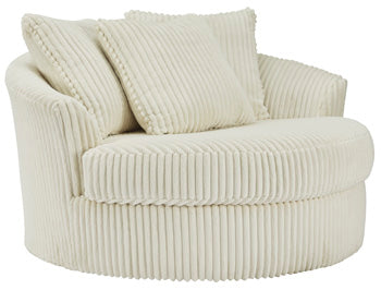 Ashley Lindyn Oversized Swivel Accent Chair in Ivory-Washburn's Home Furnishings