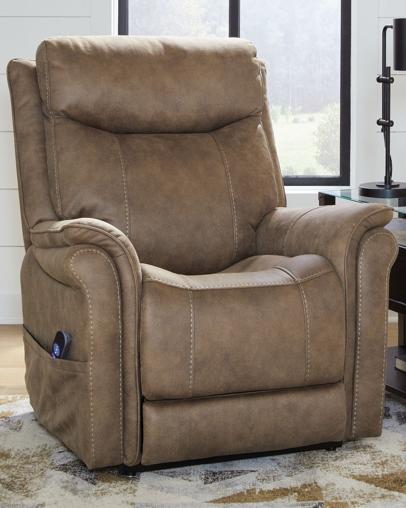 Ashley Lorreze Power Lift Recliner in Driftwood-Washburn's Home Furnishings