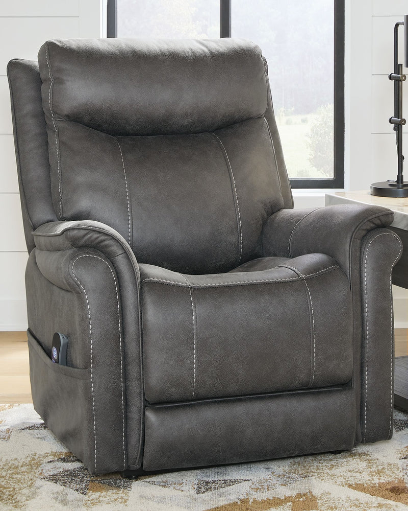 Ashley Lorreze Power Lift Recliner in Steel-Washburn's Home Furnishings