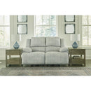 Ashley McClelland Reclining Loveseat in gray-Washburn's Home Furnishings