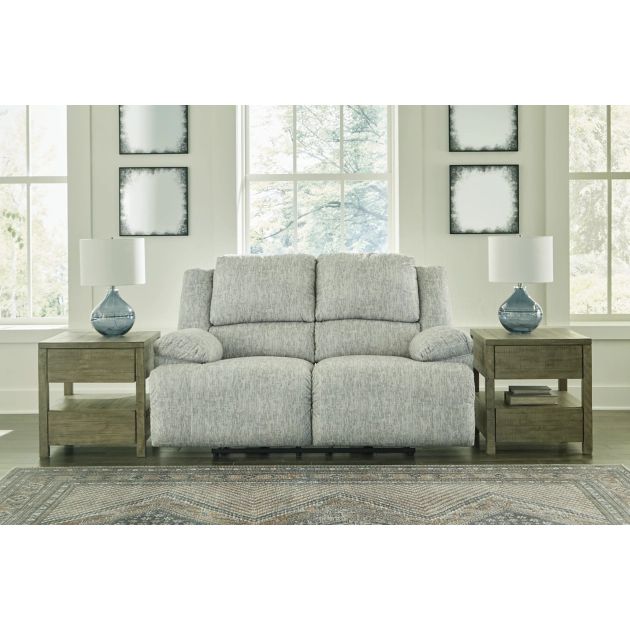 Ashley McClelland Reclining Loveseat in gray-Washburn's Home Furnishings