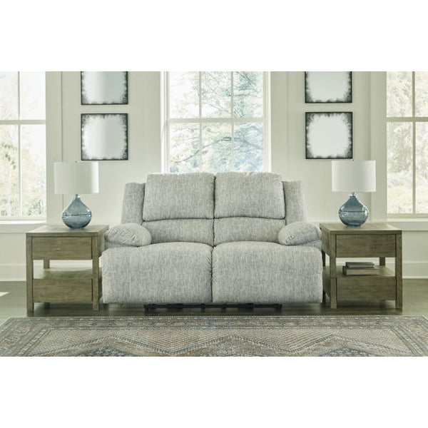 Ashley McClelland Reclining Loveseat in gray-Washburn's Home Furnishings